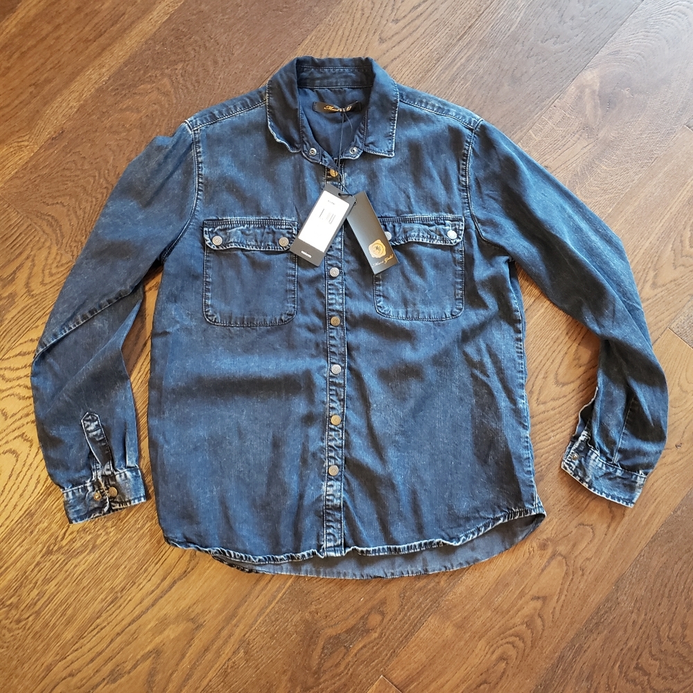 Mavi Gold Sammy Ink Gold Denim Shirt - Large NWT